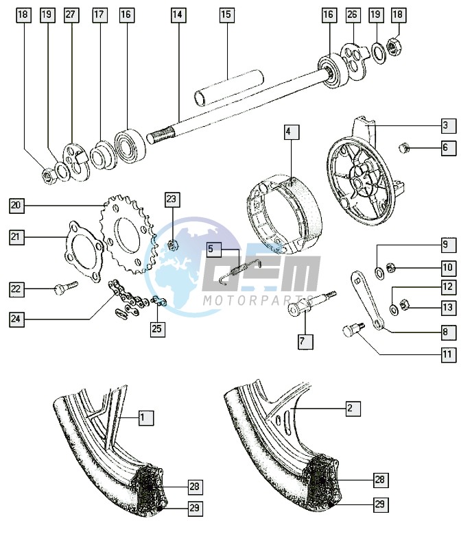 Rear wheel-alu