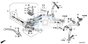 CB500FAF CB500F UK - (E) drawing FRONT BRAKE MASTER CYLINDER (ABS)