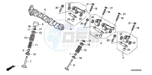 VFR1200FDC VFR1200F Dual Clutch E drawing CAMSHAFT/VALVE (REAR)