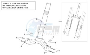 Scarabeo 125-150-200 (eng. Rotax) drawing Front fork - Stem base