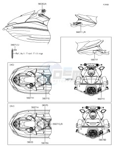 JET SKI ULTRA LX JT1500KHF EU drawing Labels