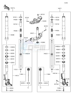 Z1000SX ZX1000WHF XX (EU ME A(FRICA) drawing Front Fork