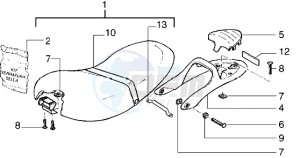 Liberty 125 drawing Saddle - carrier