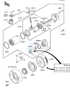 KLF 300 A [BAYOU 300] (A1) [BAYOU 300] drawing STARTER MOTOR_STARTER CLUTCH -- -E_NO. 017643- -