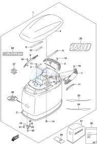 DF 250 drawing Engine Cover Matte Black SS Model