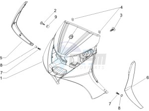 Beverly 125 e3 drawing Front shield