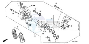 XL700VAB TRANSALP E drawing R. FRONT BRAKE CALIPER (ABS)