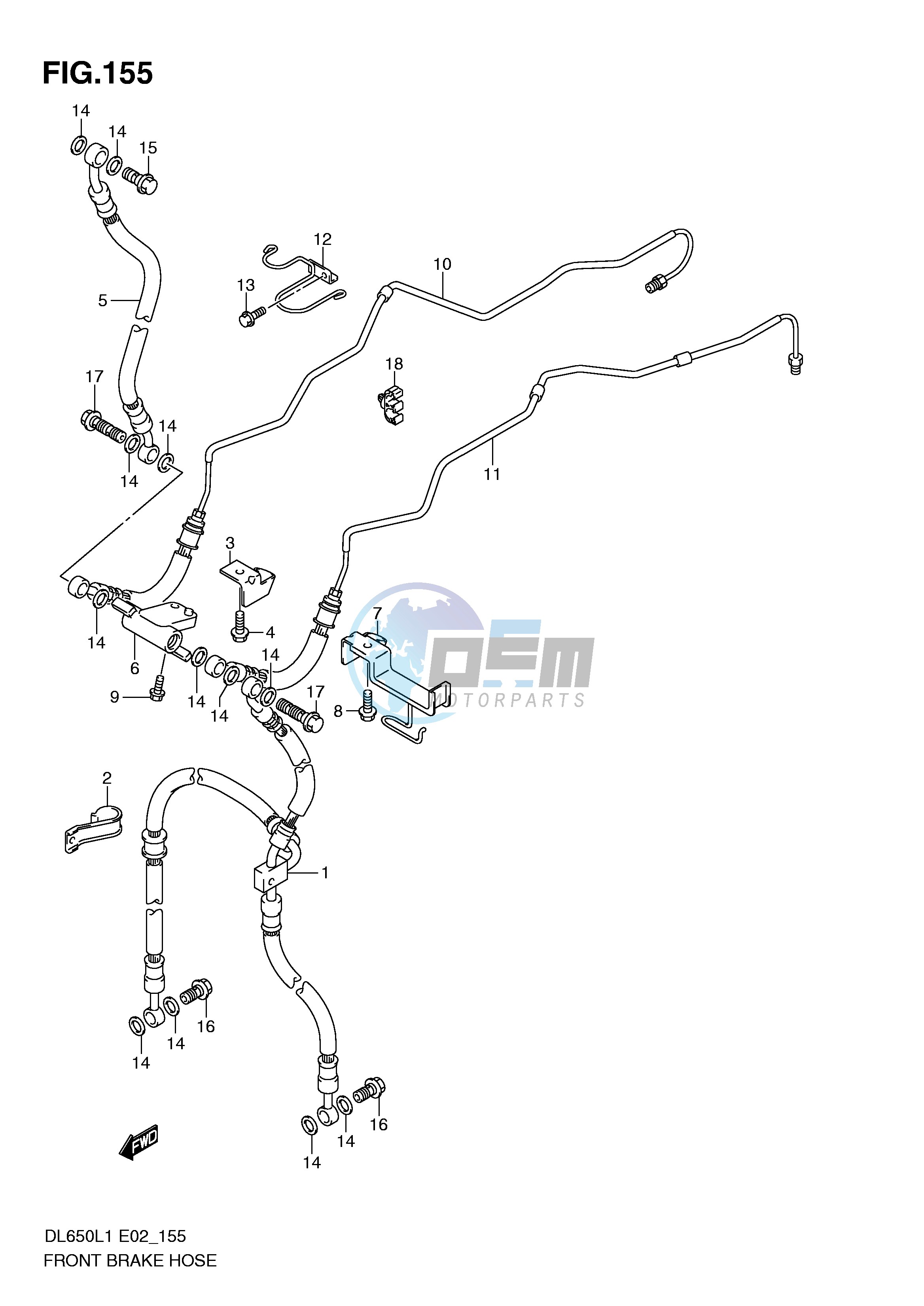 FRONT BRAKE HOSE (DL650AL1 E24)