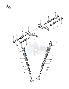 KZ 400 S PSPECIAL] (S2-S3) [SPECIAL] drawing ROCKER ARMS_VALVES -- 76-77 S2_S3- -