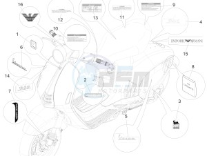 946 150 4T 3V ABS ARMANI (NAFTA) drawing Plates - Emblems