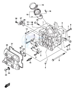 DL1000A drawing CYLINDER HEAD (FRONT)