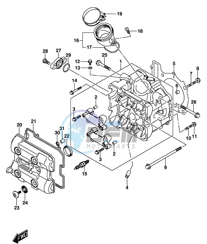 CYLINDER HEAD (FRONT)