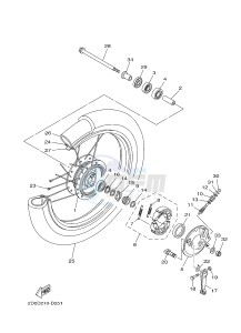 YB125 (2CS7) drawing FRONT WHEEL