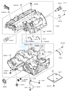 Z1000 ZR1000JHF XX (EU ME A(FRICA) drawing Crankcase