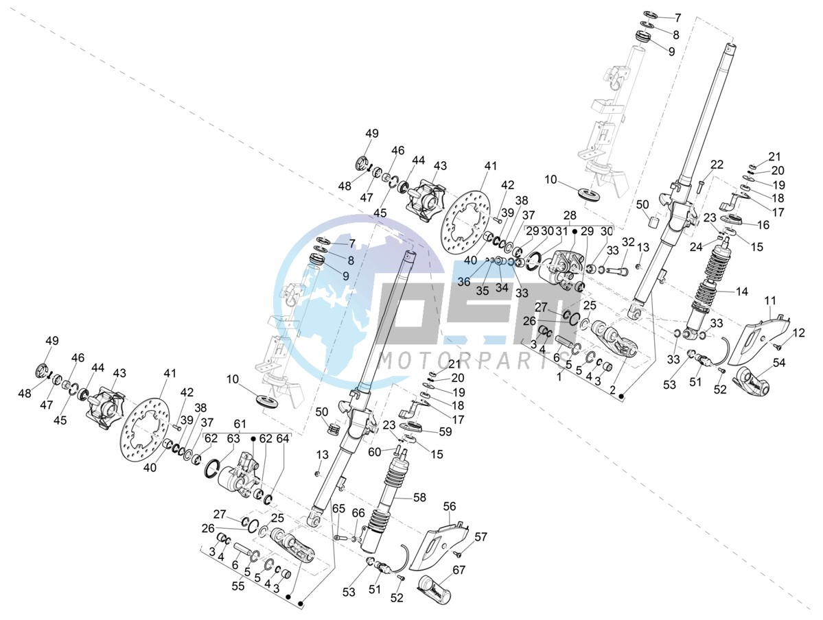 Fork/steering tube - Steering bearing unit