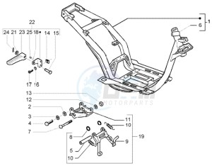 NRG 50 power DT drawing Chassis - Central stand