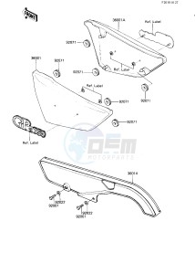 KZ 750 R [GPZ] (R1) [GPZ] drawing SIDE COVERS_CHAIN COVER