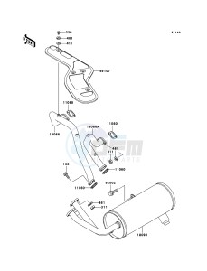 MULE 3000 KAF620G6F EU drawing Muffler(s)