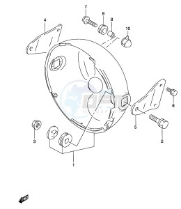 GS500 (P19) drawing HEADLAMP HOUSING (WITHOUT COWLING)