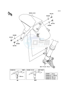 NINJA_ZX-10R_ABS ZX1000KBF FR GB XX (EU ME A(FRICA) drawing Front Fender(s)