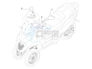 MP3 500 MAXI SPORT BUSINESS ADVANCED E4 ABS (EMEA) drawing Driving mirror/s