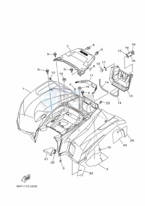 YFM700FWAD GRIZZLY 700 EPS (BFE1) drawing REAR FENDER