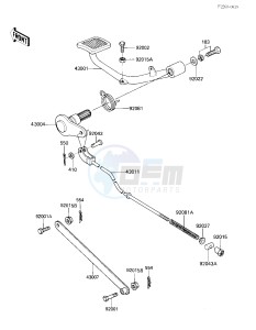 KZ 305 B [LTD] (B2-B3) [LTD] drawing BRAKE PEDAL_TORQUE LINK