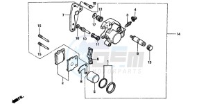 CR80RB drawing FRONT BRAKE CALIPER