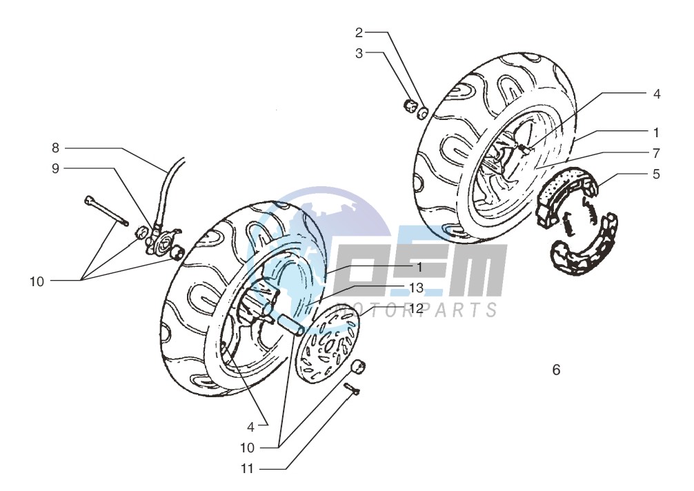 Front wheel-Rear wheel