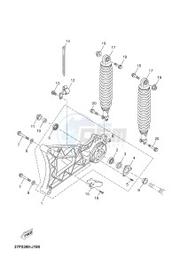 YP125RA (ABS) X-MAX 250 ABS (2DL9 2DL9 2DL9 2DL9) drawing REAR ARM & SUSPENSION