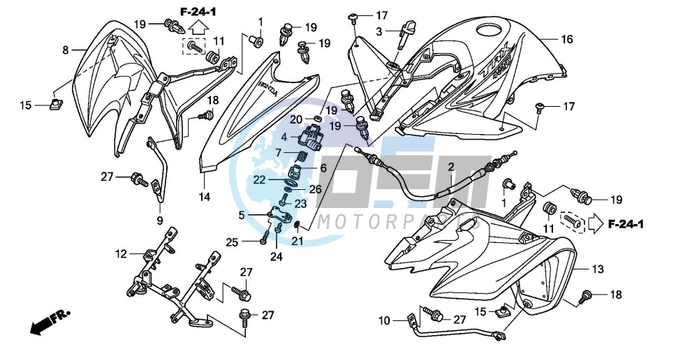 FRONT FENDER/REVERSE LEVE R (TRX400EX8)