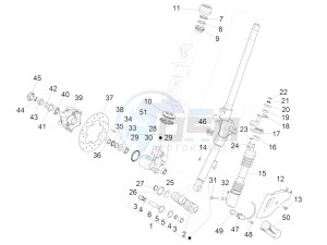 150 4T 3V ie Primavera (APAC, LATAM) (AU, S.A., TH, TN, VT) drawing Fork/steering tube - Steering bearing unit