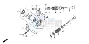 PES150 125 drawing CAMSHAFT/VALVE