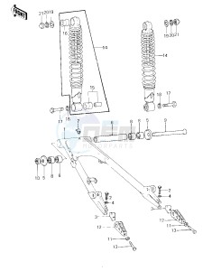 KZ 650 F (F1) drawing SWING ARM_SHOCK ABSORBERS