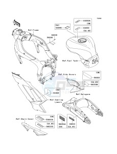 ZX 600 P [NINJA ZX-6R] (7F-8FA) P8F drawing LABELS