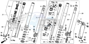 CRF250RG CRF250R ED drawing FRONT FORK (CRF250RF,G)