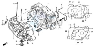 TRX350TM FOURTRAX 350 drawing CRANKCASE