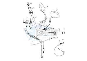 TDM 850 drawing STEERING HANDLE -CABLE