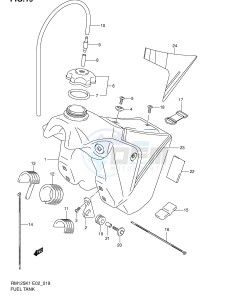 RM125 (E2) drawing FUEL TANK