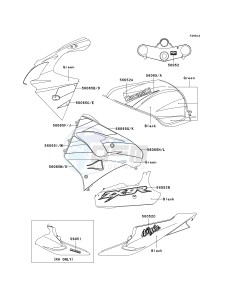 ZX 900 F [NINJA ZX-9R] (F1-F2) [NINJA ZX-9R] drawing DECALS-- GREEN_BLACK- --- ZX900-F1- -