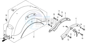 VT750CD3 drawing REAR FENDER