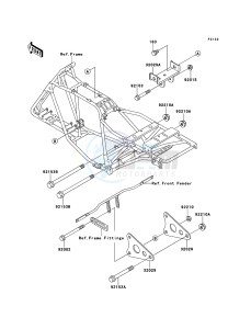 KLF250 KLF250-A3 EU GB drawing Engine Mount