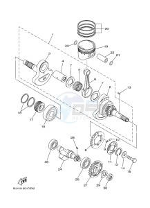 YFM350A YFM350TE GRIZZLY 350 2WD (B142 B143 B144) drawing CRANKSHAFT & PISTON