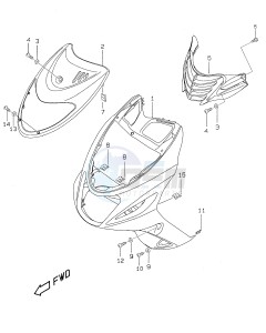 AY50 (V-W-X-Y) katana drawing FRONT LEG SHIELD (model K1)