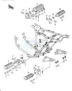 KZ 750 H [LTD] (H1) [LTD] drawing FOOTRESTS -- 80 H1- -