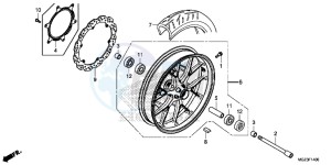 CBR500RD CBR500R UK - (E) drawing FRONT WHEEL