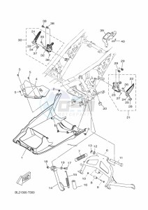 YP125RA XMAX 125 ABS (BL27) drawing STAND & FOOTREST