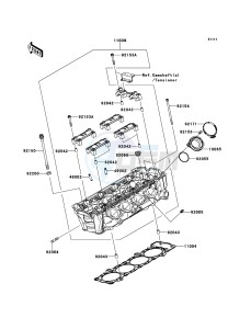 Z1000SX ABS ZX1000HBF FR GB XX (EU ME A(FRICA) drawing Cylinder Head