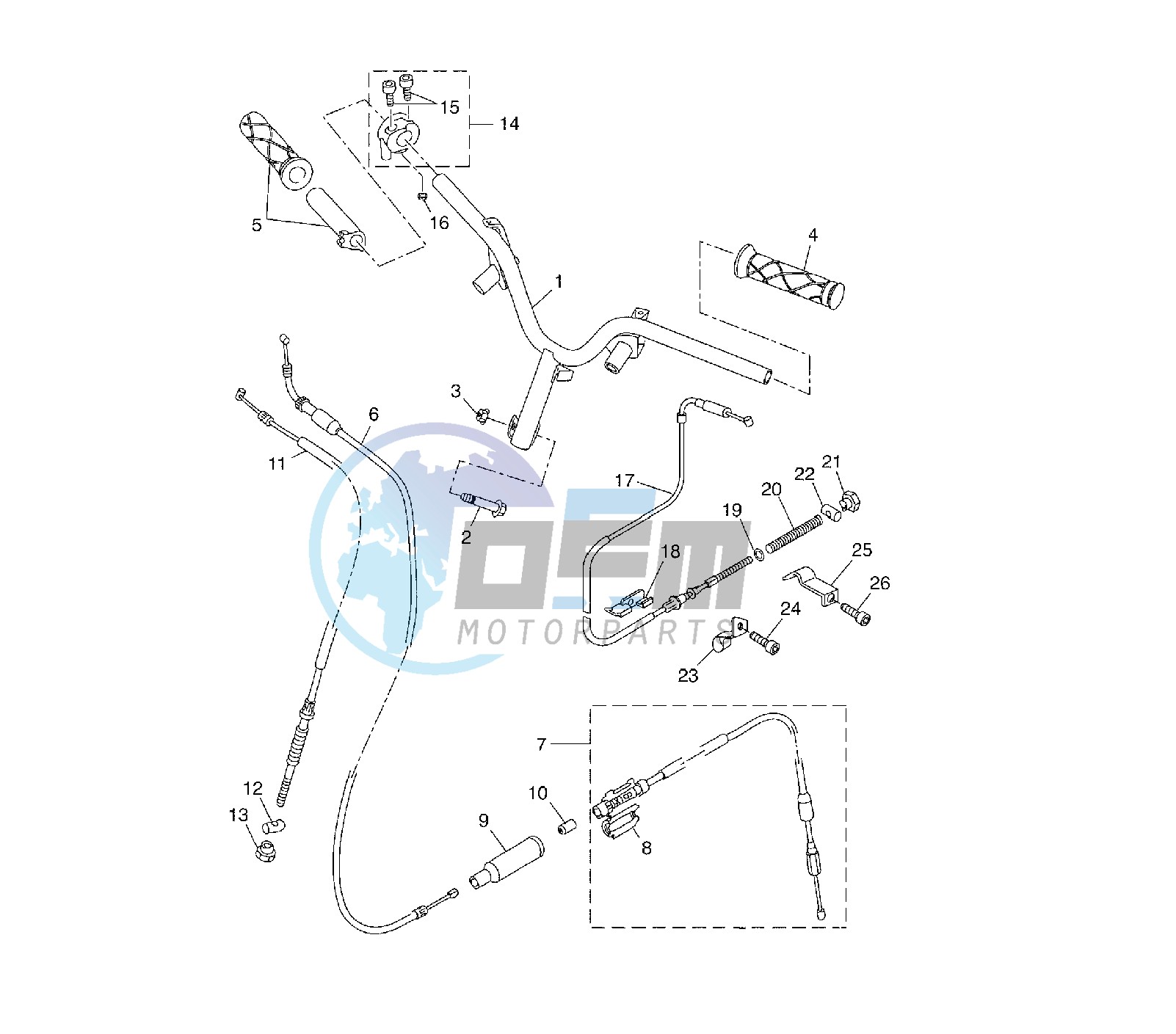 STEERING HANDLE AND CABLE