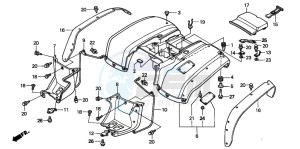 TRX250 TRX250 FOURTRAX drawing REAR FENDER